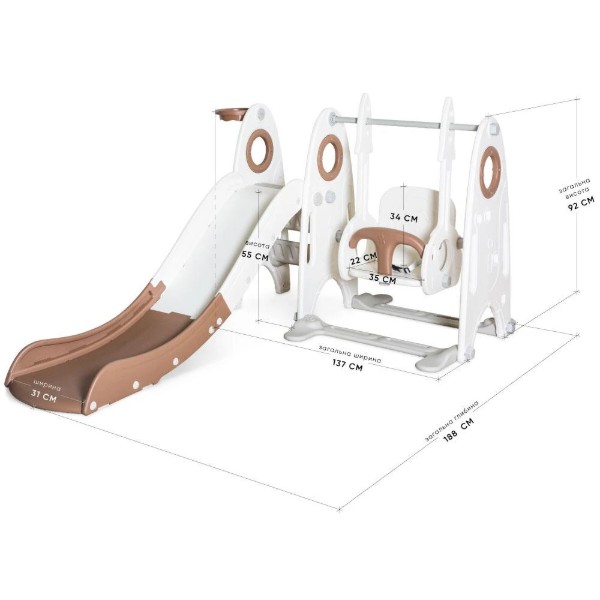 Фото - Игровой комплекс Mealux Cosmo White/Coffee (KD-B022 White/Coffee)